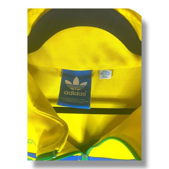 Authentic Adidas Brazil 1822 Yellow Green Blue Soccer Jacket Men’s Size XXL - Picture 3 of 4